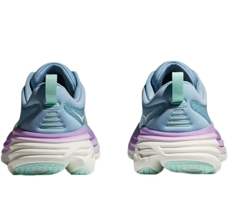 Hoka One One Women's Bondi 8 WIDE Running Shoes Airy Blue/Sunlit Ocean-4
